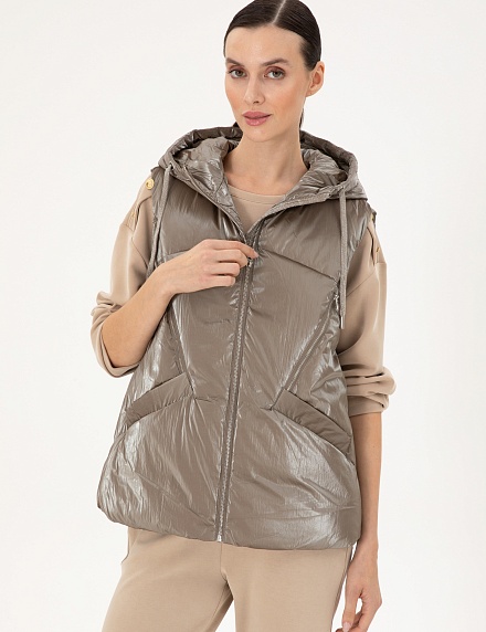 Жилет утепленный с несъемным капюшоном - G022SZ0MS0FENDOR Куртка жен. (VR052, 34)