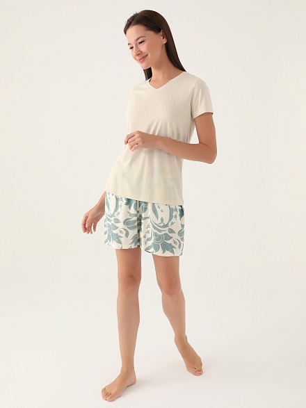 Пижама с шортами и футболкой - G022SZ0HFP028827_IY24 Костюм дом. жен. Бельевое изделие (VR019, S)