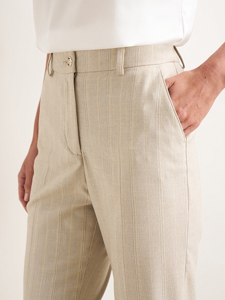 Брюки в полоску зауженные - 