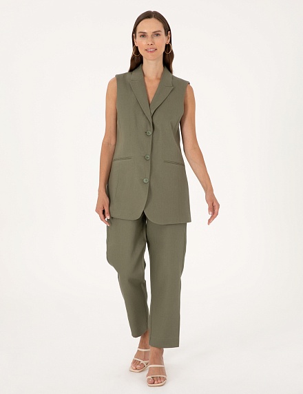 Брюки льняные укороченные - G022SZ0030LATOM_P Брюки жен. (VR027, 40)