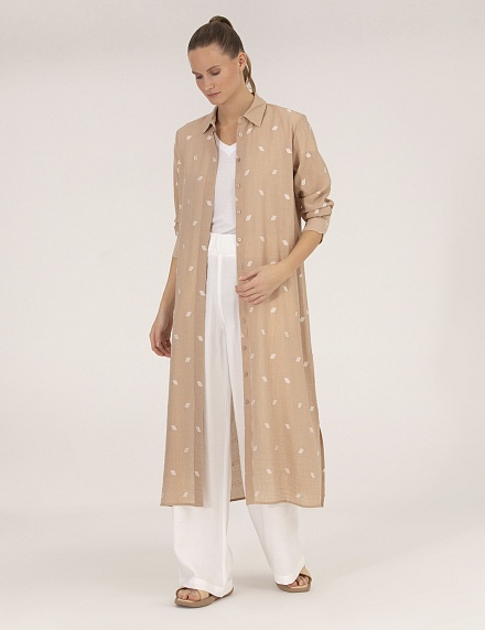 Рубашка удлиненная с геометрическим принтом - G022SZ0040TENT023Y Сорочка жен. (VR011, 38)