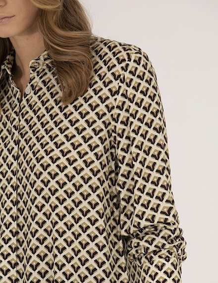 Рубашка из вискозы с принтом свободная - G022SZ0040CEDRUS-G23Y Сорочка жен. (VR046, 36)