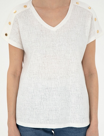 Футболка с V-образным вырезом - G022SZ0110GEBI_25Y Футболка жен. (VR019, 2XS)