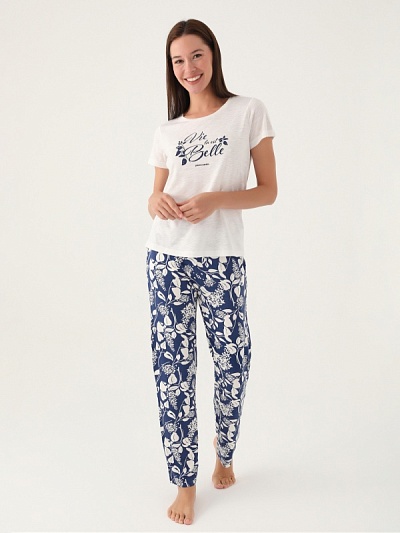 Пижама со штанами и футболкой - G022SZ0HFP028808_IY24 Костюм дом. жен. Бельевое изделие (VR071, S)