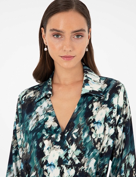 Платье на запах с абстрактным принтом - G022SZ0320AGNES_EL Платье жен. (VR079, 34)