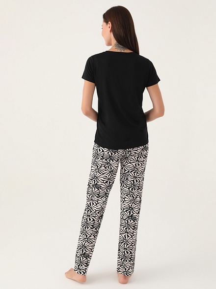 Пижама со штанами и футболкой - G022SZ0HFP028788_IY24 Костюм дом. жен. Бельевое изделие (VR046, S)