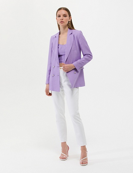 Пиджак двубортный из жатой ткани - G022SZ0020KRAF-C Пиджак жен. (VR149, 38)