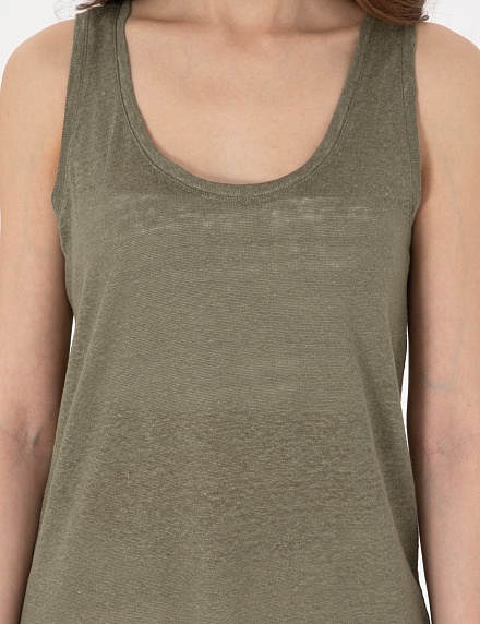 Топ из льна свободный - G022SZ0110PUDU Футболка жен. (VR027, XL)