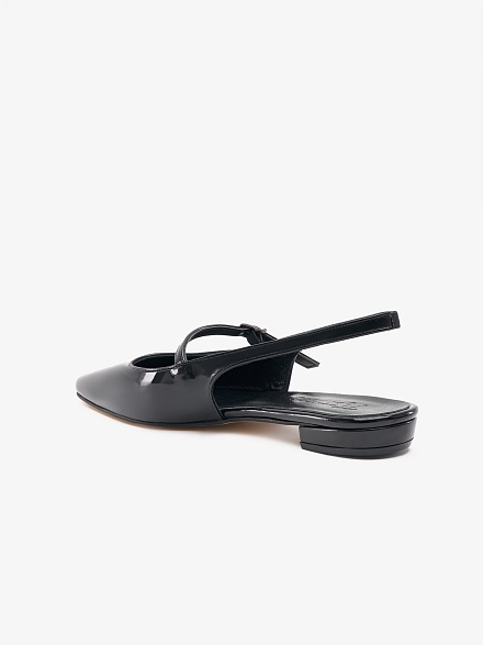 Туфли-слингбэки из лакированной кожи без каблука - S072SZ0330Y24YUTA-P Обувь жен. (VR046, 37)