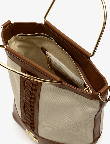 Сумка комбинированная с металлическими ручками - A022SZ057OMUZIY24_70001 Сумка жен. (VR011)