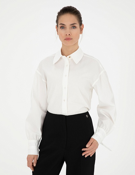 Рубашка из хлопка с рукавами-буфы прямого кроя - G022SZ0040LOREN Сорочка жен. (VR013, 32)