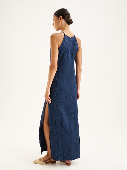 Платье макси из жатой ткани - G022SZ0320GRET_EL Платье жен. (VR033, 34)