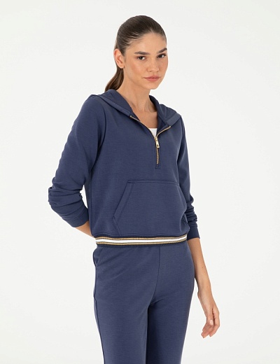 Худи со молнией на воротнике - G022SZ0820ROV_S Толстовка жен. (VR033, XS)