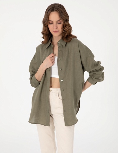 Рубашка льняная оверсайз - G022SZ0040KETO_G Сорочка жен. (VR027, 36)