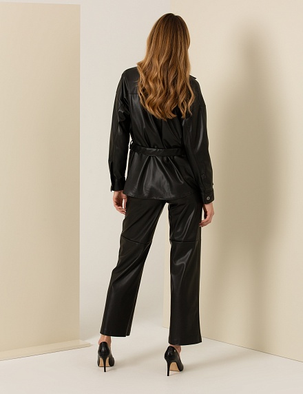 Брюки из экокожи прямые - G022SZ0780DERVU Брюки жен. (VR046, 40)