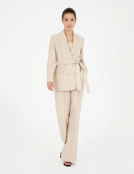 Брюки с добавлением льна - G022SZ0030CLAY_P Брюки жен. (VR085, 36)