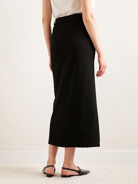 Юбка миди с разрезом спереди - G022SZ0980SAGE Юбка жен. (VR046, 36)