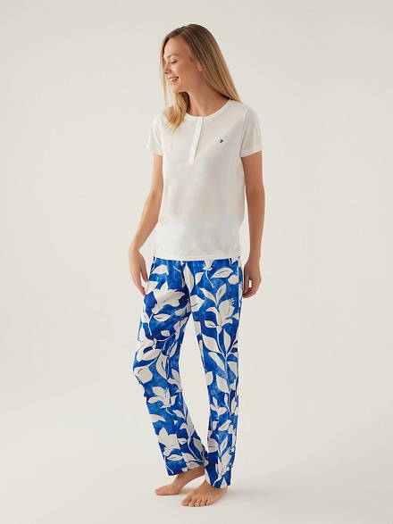 Пижама со штанами и футболкой - G022SZ0HFP028834_IY24 Костюм дом. жен. Бельевое изделие (VR071, S)