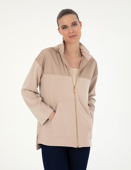 Толстовка со съемным капюшоном на молнии - 