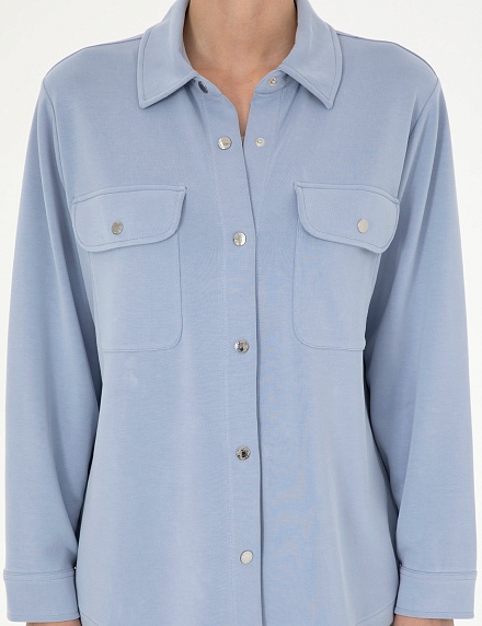 Рубашка с накладными карманами прямого кроя - G022SZ0820JUHA_C Толстовка жен. (VR249, M)