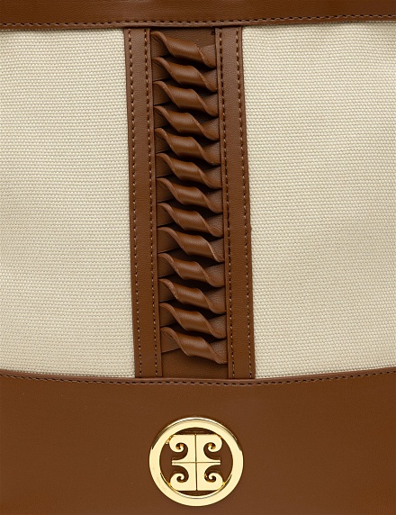 Сумка комбинированная с металлическими ручками - A022SZ057OMUZIY24_70001 Сумка жен. (VR011)