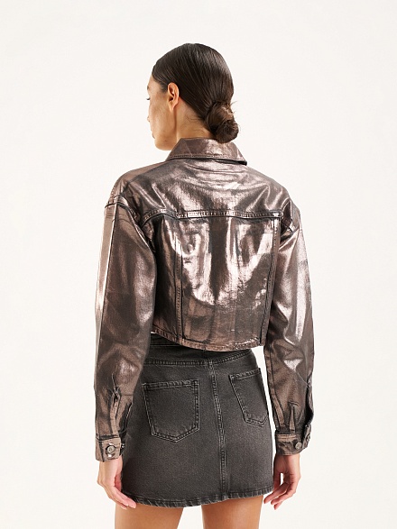 Куртка джинсовая с металлизированным эффектом - G072SZ0770R_VANCE_C Куртка джинс. жен. (VR006, 40)