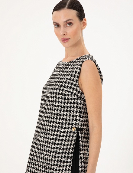 Платье мини с принтом гусиная лапка - G022SZ0320EKSA Платье жен. (VR046, 36)