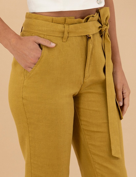 Брюки из льна зауженные - G022SZ0780PUNTE Брюки жен. (VR235, 34)