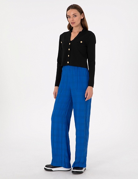 Брюки из жатой ткани на кулиске прямые - G022SZ0780NOVA_P Брюки жен. (VR045, 38)