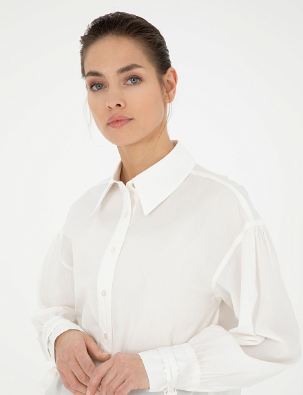 Рубашка из хлопка с рукавами-буфы прямого кроя - G022SZ0040LOREN Сорочка жен. (VR013, 32)