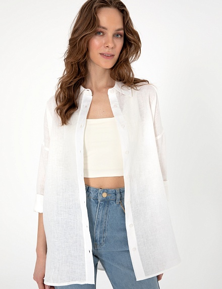 Рубашка льняная оверсайз - G022SZ0040KETO_G Сорочка жен. (VR013, 42)