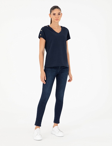 Футболка с V-образным вырезом - G022SZ0110GEBI Футболка жен. (VR033, S)