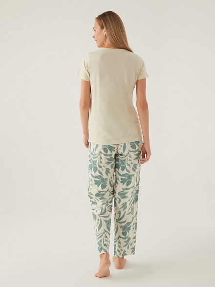 Пижама со штанами и футболкой - G022SZ0HFP028826_IY24 Костюм дом. жен. Бельевое изделие (VR019, S)