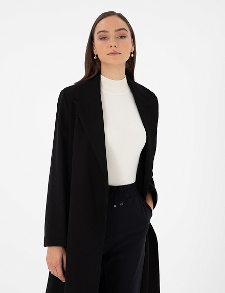 Пальто на запах с добавлением шерсти прямое - G022SZ0KS0JETLA Куртка жен. (VR046, 38)