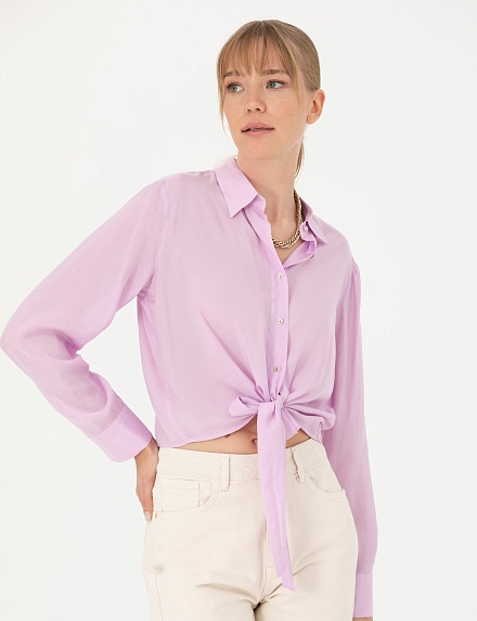 Рубашка с завязками укороченная - G022SZ0040LISA Сорочка жен. (VR034, 42)