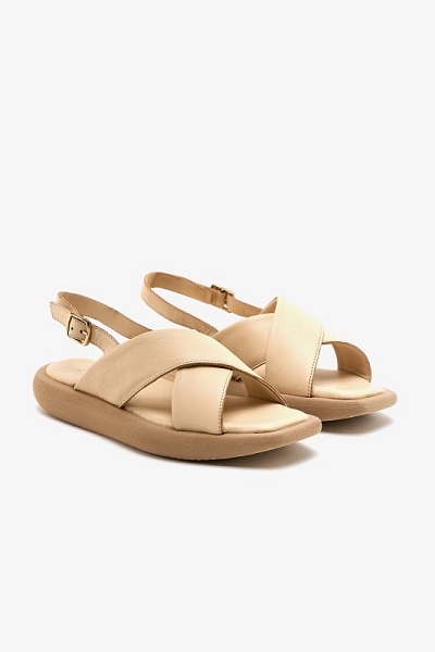 Сандалии кожаные с перекрестными ремешками - S072SZ0330Y23MEDUSA-SAND Обувь жен. (VR011, 37)
