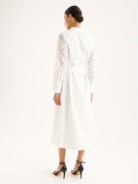 Платье-рубашка макси с перфорированным узором - G022SZ0320LOWEL Платье жен. (VR013, 34)