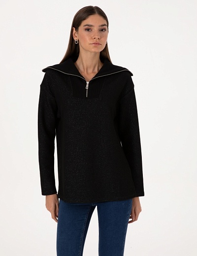 Свитер с высоким воротником на молнии - G022SZ0820STRAN_S Толстовка жен. (VR046, XS)