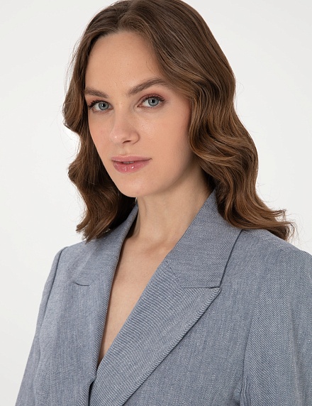 Пиджак двубортный с добавлением льна - G022SZ0020C-CHIPLEY-R Пиджак жен. (VR028, 34)