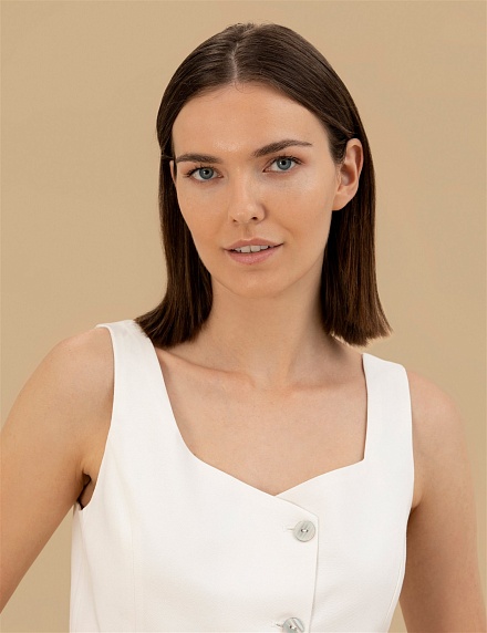 Кроп-топ на пуговицах с добавлением льна - G022SZ0040KUBA-TOP Сорочка жен. (VR019, 42)