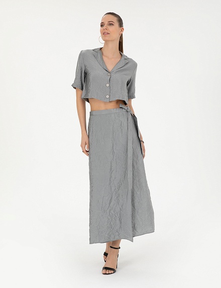 Рубашка из жатой ткани  укороченная - G022SZ0040ELEN_G Сорочка жен. (VR024, 34)