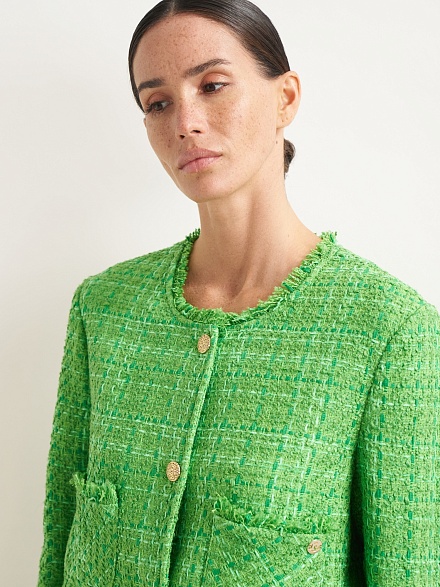 Пиджак твидовый укороченный - G022SZ0020C-SANTORI-R Пиджак жен. (VR055, 40)