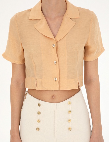 Рубашка с добавлением льна укороченная - G022SZ0040ALVIN Сорочка жен. (VR011, 40)