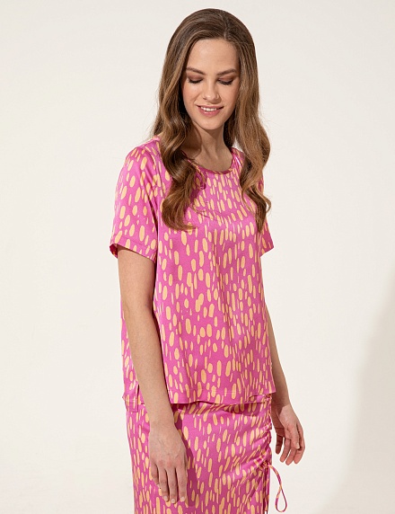 Блузка с принтом - G022SZ0040POTY-B Сорочка жен. (VR037, 36)