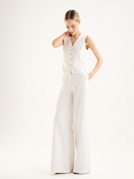 Жилет в полоску с добавлением льна - G022SZ0100ROPELA_Y Жилет жен. (VR019, 36)