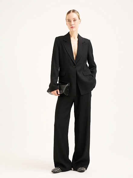 Пиджак однобортный из жатой ткани - 