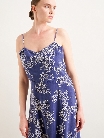 Платье макси на тонких бретелях - G022SZ0320LONI-EL Платье жен. (VR033, 34)