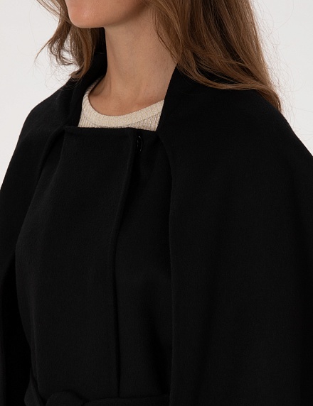 Пальто с несъемным шарфом из смесовой шерсти - G022SZ0KS0BENAL Пальто жен. (VR046, 38)