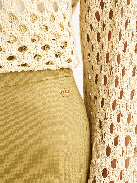 Брюки с добавлением льна прямые - G022SZ0030P-KUBAS Брюки жен. (VR235, 34)