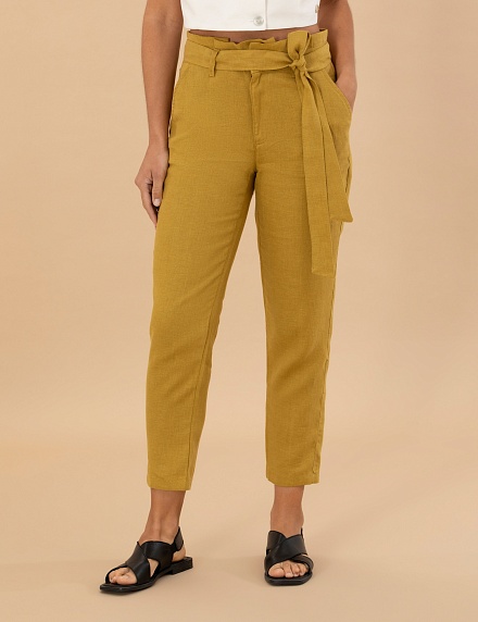 Брюки из льна зауженные - G022SZ0780PUNTE Брюки жен. (VR235, 34)